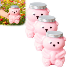 Taza de cristal con forma de osito adorable con tapa, taza kawaii con forma de osito de peluche para café, batidos, cerveza – Compatible con bares