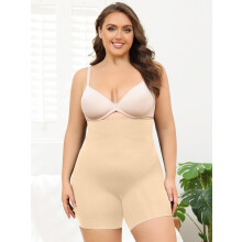 Plus Size Dame Shapewear Slankebukser, Høy Liv Mage Flatende Underbukser, Naken