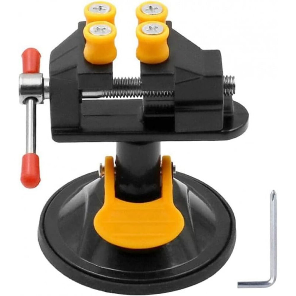 Mini Drill Press Vise With Suction Cup, 360 Rotatable Adjustable Table Vise, Table Bench Vice Clip On Tool For Jewelry Nuclear Diy Craft Sculpture 9165521622191