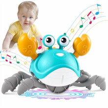 Caranguejo de brinquedo para bebês, versão 3.0, com música e controle de velocidade – Compatível com a fase de bruços, para bebês de 6 a 24