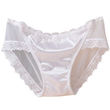 Intimo femminile in raso di seta senza cuciture, slip in pizzo, biancheria intima traspirante.