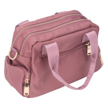 Lila Nylon-Handtasche mit langem Trageriemen 27x11x18cm für Strand & Reisen