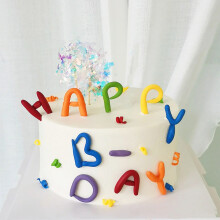 10Pcs/Set Colorful Birthday Happy Letter Decor Soft Rubber Cake Decoration Candy Color Cake Topper Children Party Supplies