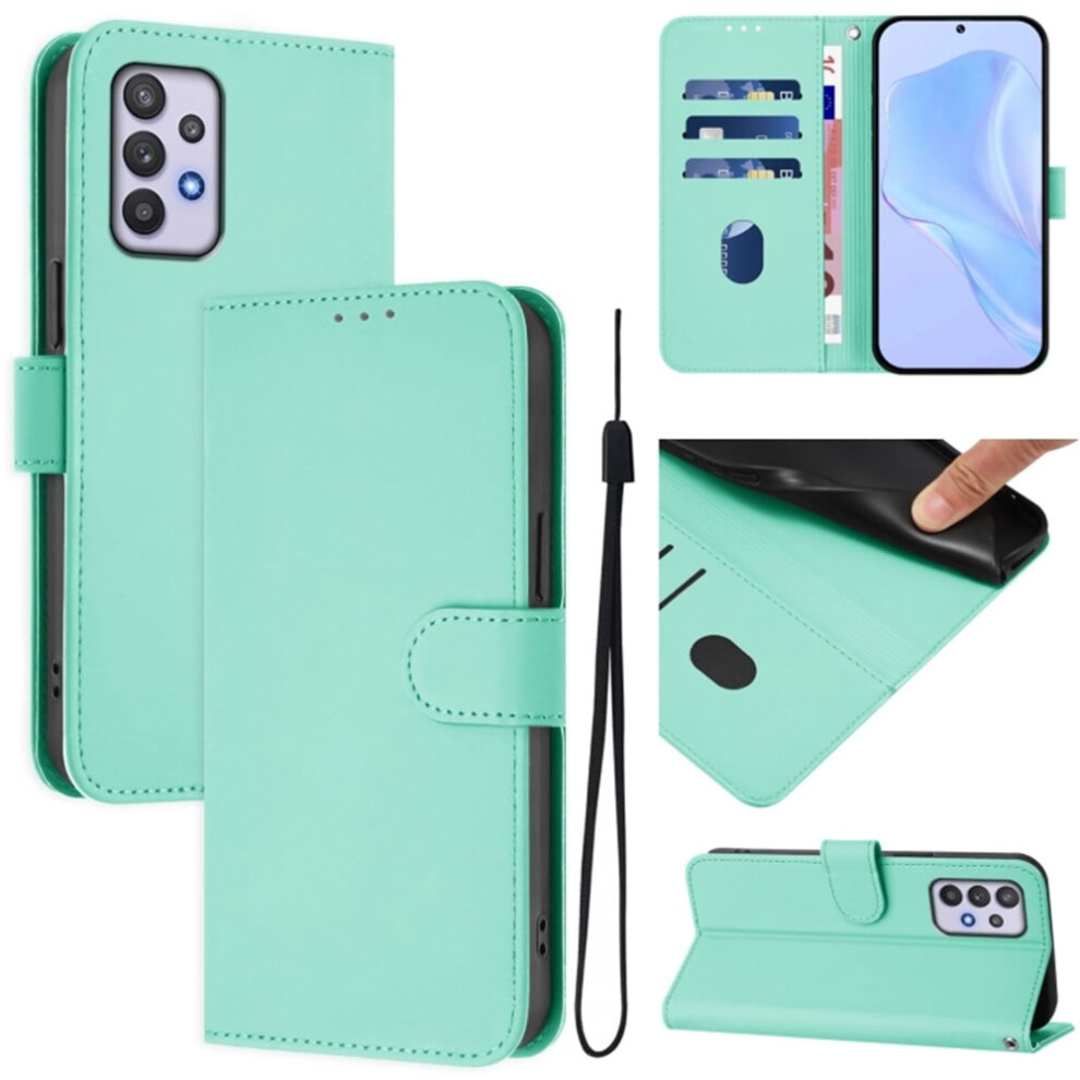 Wallet Case Compatible With Samsung Galaxy A32 5G / M32 5G, Pu Leather Magnetic Flip Folio W/ 3 Card Slots & Wrist Strap Â Mint Green 9165521623259