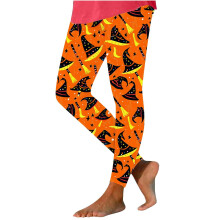 Naisten korkeavyötäröiset Halloween-leggingsit, joissa on pehmeät joustavat painetut kuntosalihousut ja joogahousut