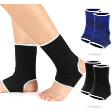 Confezione da 4 tutori per caviglie per bambini, calze a compressione per jogging/corsa/fitness – Nero e blu scuro, età 10-15 anni
