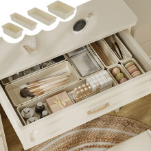 4Pcs Retractable Storage Box Organizer, Expandable & Stackable Kitchen Pantry, Closet, Dresser Container – Compatible with Standard Shelves