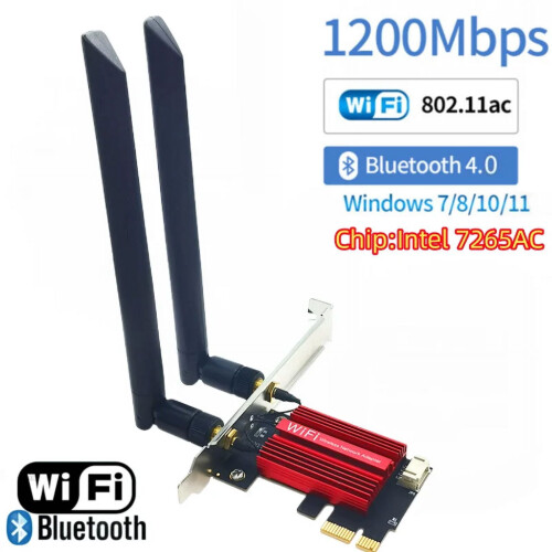 Κάρτα ασύρματου δικτύου PCI-E WIFI 1200Mbps για επιτραπέζιους υπολογιστές διπλής ζώνης