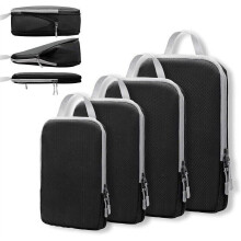 4-delige set compressiezakken, organizers voor koffers, pakblokken, reisbagage