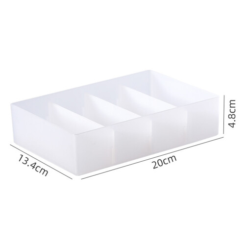 4 Section Drawer Organizer Tray with Removable Dividers, Stackable Plastic Bin 1