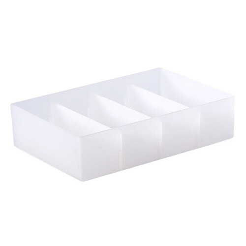 4 Section Drawer Organizer Tray with Removable Dividers, Stackable Plastic Bin 2