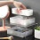 4 Section Drawer Organizer Tray with Removable Dividers, Stackable Plastic Bin 4