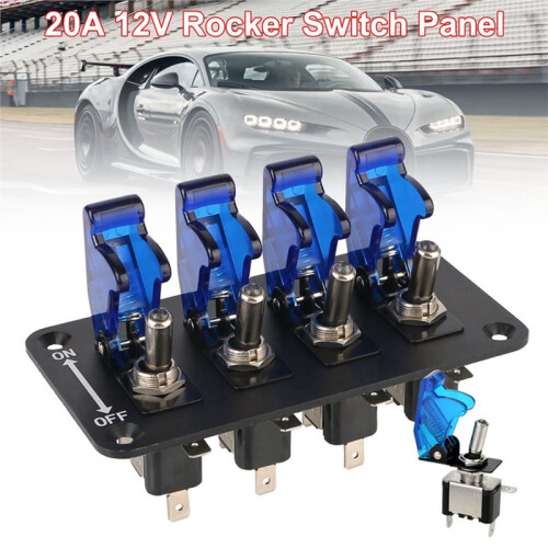 4 in 1 Racing Car  20A 12V  Panel with LED Indicator and Push Button Car  Vehicles Light Toggle 2