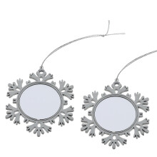 1Set Silver Snowflake Hanging Ornaments Stainless Steel DIY Christmas