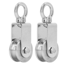 Stainless Steel Swivel Pulley Block360Degree Rotation Heavy Load Capacity Traction Wheel With Dual Bearings Rust Corrosion Resistant For Elevator