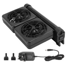 Verstelbare kaken aquariumkoeler, stille en energiezuinige ventilator voor aquariums, dubbele snelheidsstand, 12V laagspanningsontwerp, compatibel met