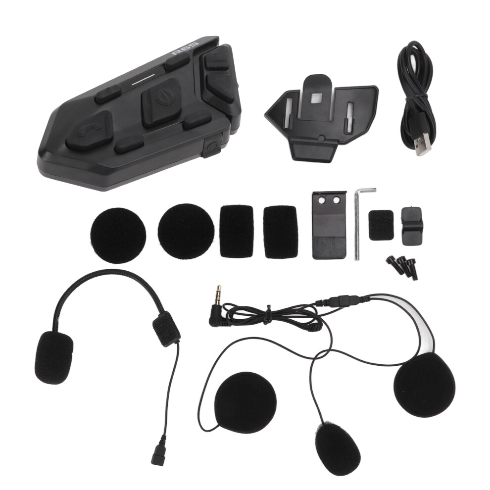 Hi Fi Stereo Motorcycle Headset With Long Battery Life Bluetooth Communication Systems Ipx6waterproof Cvc Noise Cancellation Hands Free Calling 9370362711342