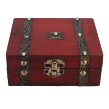 Secure Lock System Vintage Wooden Treasure Chest Handmade Decorative Chest Storage Box With Lock Versatile Decorative Piece Pirate Themed Design