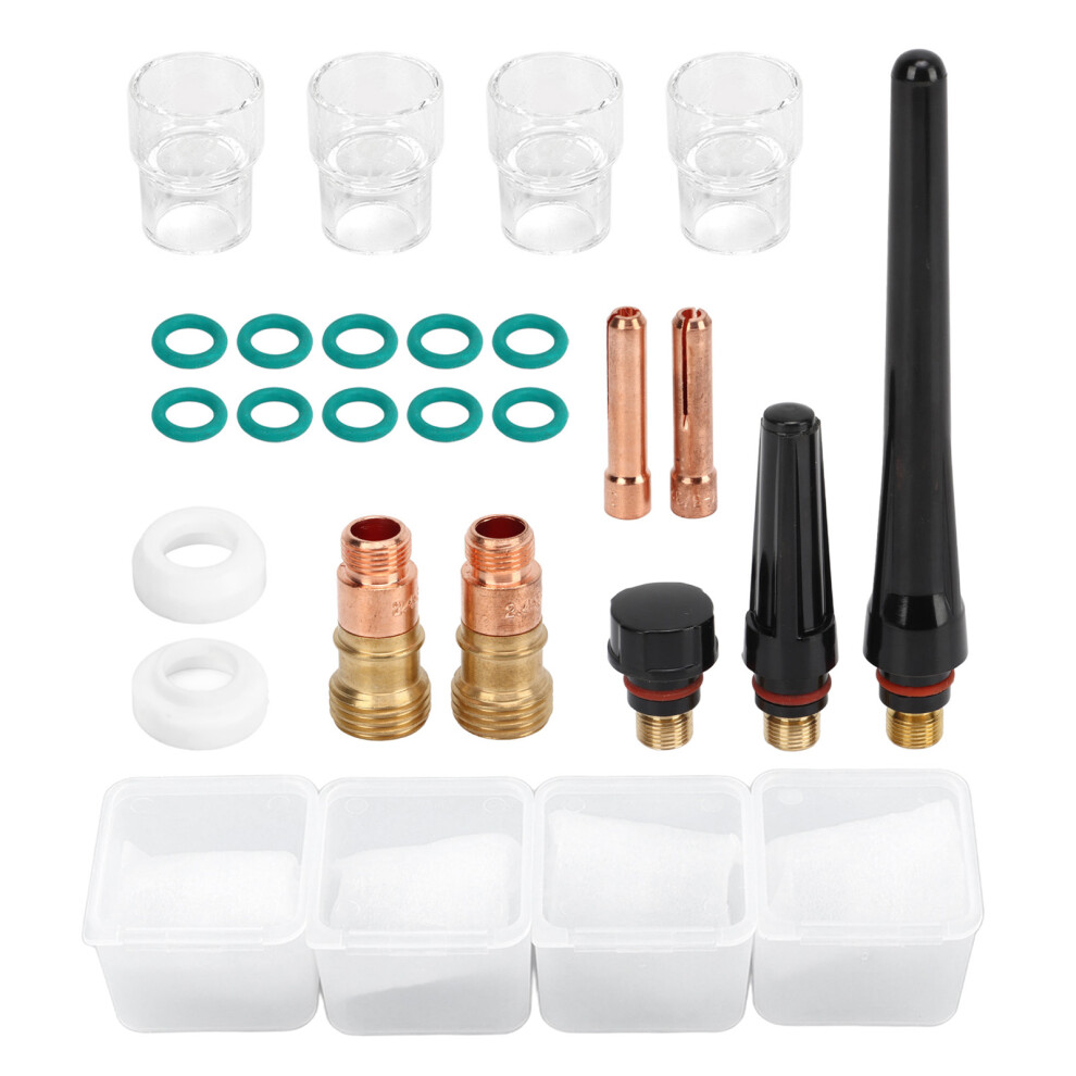 Excellent Plasticity And Toughness Tig Welding Torch Accessories Stubby Gas Lens Pyrex Glass Cup Kit For Wp-17Wp-18Wp-26Electric Conductivity 9370362711229