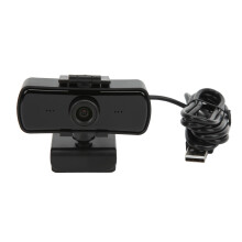 Plug-and-play-webkamera for videokonferanser med 360 graders rotasjon, 1440P-webkamera med vidvinkelobjektiv, doble mikrofoner, personverndeksel, USB