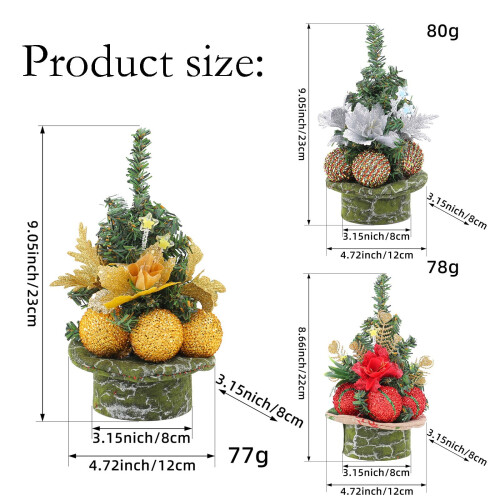 Mini Christmas Tree with Red Berries 9 Inch 2
