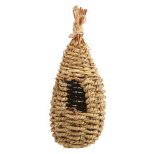 Grass Bird Nest, Natural Handmade Hummingbird Hut for Garden, Biodegradable Eco Birdhouse with Ventilation & Sturdy Build, Easy to Hang Multi