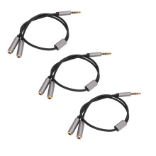 Gold Plated3.5MM Audio Y Splitter Cable Headset Splitter For Phone Dual3Position3.5MM Jack Excellent Sound Quality Compact Design Portability