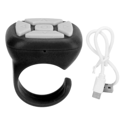 Fingertip Operated Bluetooth Ring Remote Control Compatible With Ios And Android Systems Universal Page Turner And Video Scrolling Tool Selfie Button
