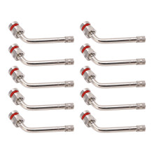 High Strength Tire Valve Stem Clamp In Brass For Aluminum Wheels60Degree Bend Truck And Bus Easy Installation High Quality Aluminum Material