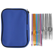 Crochet Hooks Set Multicolor Aluminum Ergonomic Shape Smooth Point Lightweight Sturdy Hooks Easy-to-Identify Sizes for Yarn Lovers Beginners with