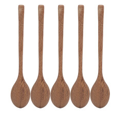 Durable Wood Spoon Multiple Uses Handmade By Artisans Sturdy Grip Rustic Style Wooden Cooking Utensil Clean Easily Prevent Scratches On Non-Stick