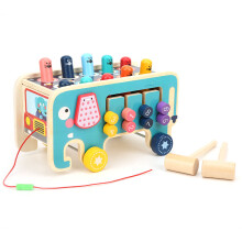 Brinquedo educativo para crianças pequenas que desenvolve a coordenação motora fina com conjunto de martelo e martelo de madeira, estilo