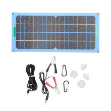 Zeer efficiënt zonnepaneel (15W/18V) met USB- en DC-uitgang, monokristallijne silicium zonnecellen en kortsluitingsbeveiliging, draagbaar en