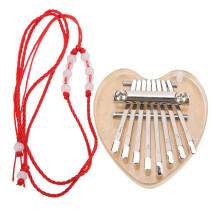 Mini-Kalimba mit 8 Tasten, tragbares Design, ergonomische Form, leicht zu spielen, Stressabbau-Tool mit Anhänger für Rucksack und Auto