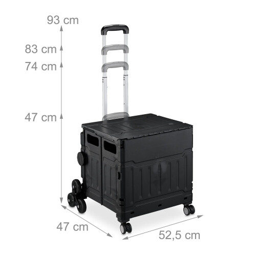 Chariot de courses pliable avec poignée télescopique 2