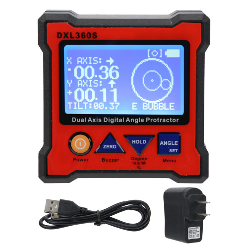 Magnetic Digital Angle Cube with Calibration Video Provided Compact Design for Woodworking Precision Tool with Portable Lightweight Construction
