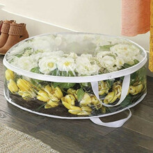 24x7.9In Clear PVC Christmas Wreath Storage Bag Single-Layer Transparent Organizer for Wreath Decoration