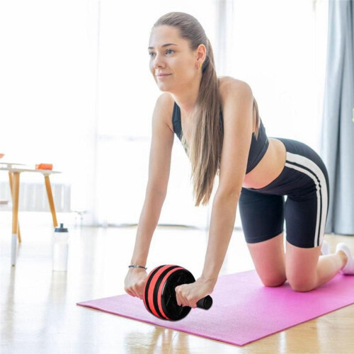 Ab Wheel Roller Workout Roller Wheel with Knee Abdominal Exercise Equipment for Home Gym Training Core Muscles,B 1