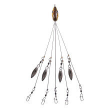 Alabama Rig for Bass Fishing – 5-Arm Umbrella Lure Kit with Snap Swivels & Willow Blades, Compatible with Ultralight Rods