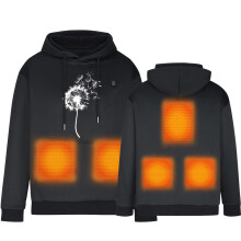 Heated Hoodie Sweatshirt for Unisex Heated Hoodie Usb Rechargeable Thermal Sweatshirt Washable Hooded Sweatshirt For Men And Women Black