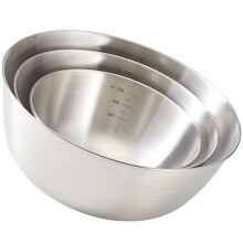 3Pcs Kitchen Bowl Set Stainless Steel for Mixing and Prep by Home Cooks