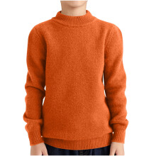 Unisex Toddler Boys Girls Warm Knit Sweater Solid Color Thick Half High Neck Sweater Base Long Sleeved Round Neck Top Orange 5-6 Years