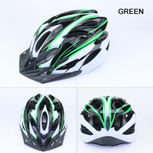 Lightweight, breathable, adjustable adult bike helmet with visor, compatible with road & mountain cycling, fits 22.5–24.5", white/green