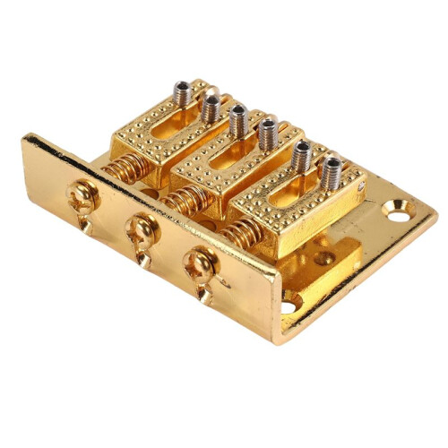 3 String Guitar  String Bridge Bridge Pull String Hard Tail Guitar Bridge Tail 3 String Guitar Replacement Gold 1