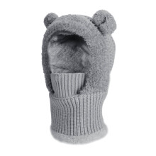 Kids Fleece Balaclava Ski Mask Face Mask Neck Warmer for Boys Girls Windproof Face Cover for Cold Weather Skiing Cycling Gray 6-13 Years
