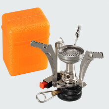 Outdoor Mini Stove 1Pack Portable Gas Stove High Thermal Efficiency Lightweight Furnace End Silver
