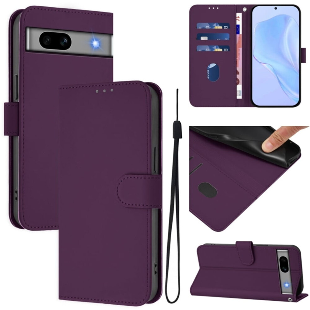 Wallet Case Compatible With Google Pixel 7A Â Pu Leather Magnetic Flip Folio, 3-Card Slot & Wrist Strap, Violet 9485826617037