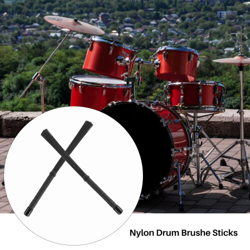 2Pcs Cajon Brush Telescoping Drum Brushes Nylon Sticks Percussion for Jazz Stick Drum 1