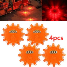 4pcs Magnetic LED Road Flare Lights, Flashing Warning Beacon Kit for Vehicles/Boats – Compatible with Cars, Trucks, Boats