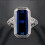 Women's Natural Emerald Large Rectangular Inlaid Zircon Ring 1